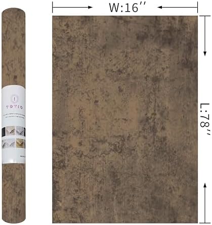 TOTIO Dark Brown Concrete Wallpaper Peel and Stick Brown Cement Contact Paper - Image 6