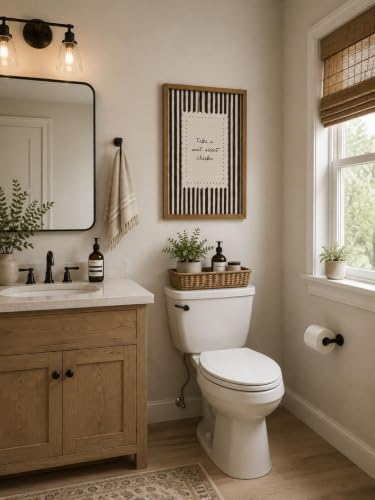 Framed Bathroom Wall Art Funny Take a Seat Sweet Cheeks Quote Wall Decor - Image 2