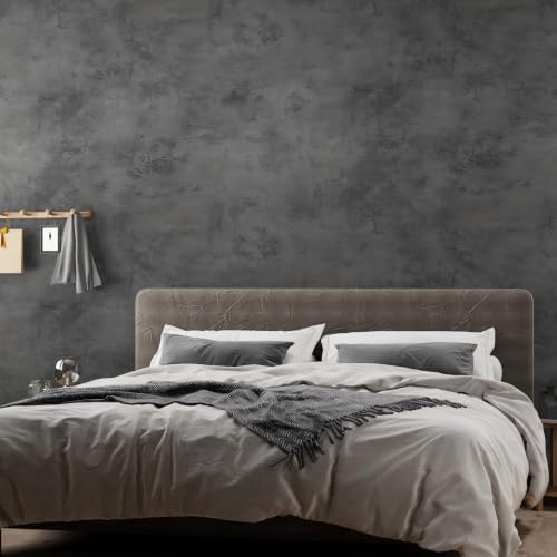 JSEVEM 16"×354" Dark Grey Concrete Contact Paper Self Adhesive Gray Faux Cement by JSEVEM