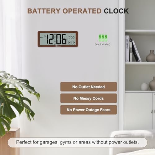 Soobest 8.5 Inch Digital Wall Clock Battery Operated, Compact Display - Image 3
