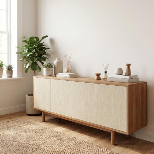 2 Roll Beige Textured Grasscloth Peel and Stick Wallpaper - Image 6