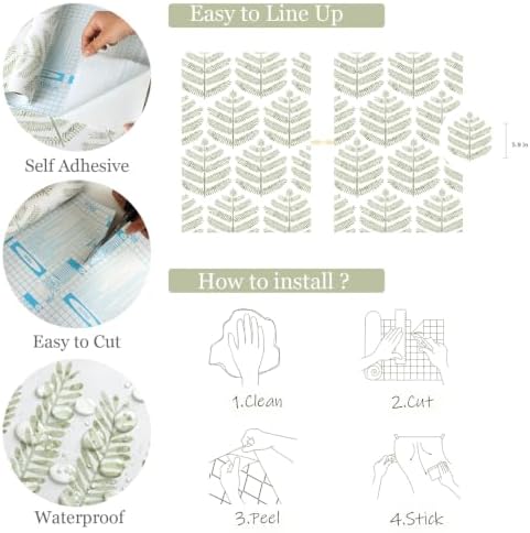 Orainege Peel and Stick Wallpaper Green Leaf Wallpaper Boho - Image 5