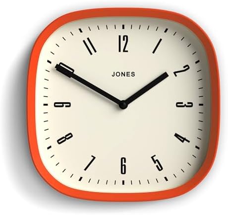JONES CLOCKS® Marvel wall Clock | Modern Retro Rounded Square Clock | 10" | by JONESCLOCKS