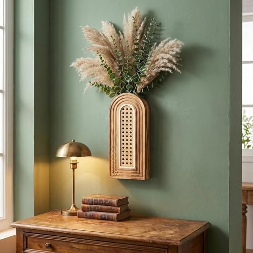 Dnnnii 2 Pack Wooden Wall Vase Set - Image 5