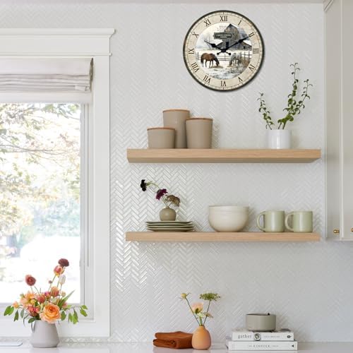 Farmhouse Wall Clocks Battery Operated 14 Inch Country Cottage Style - Image 6