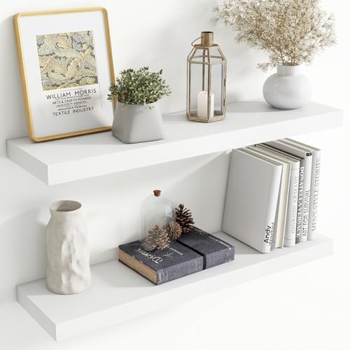 36 Inch Floating shelves for Wall, 8 Inch Deep, Invisible Brackets by Axeman