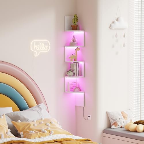 Qupui 5-Tier Corner Shelf with LED - Image 5