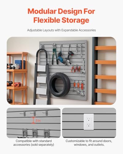 VEVOR Slat Wall Paneling, 4 x 4 ft, PVC Garage Slatwall - Image 4