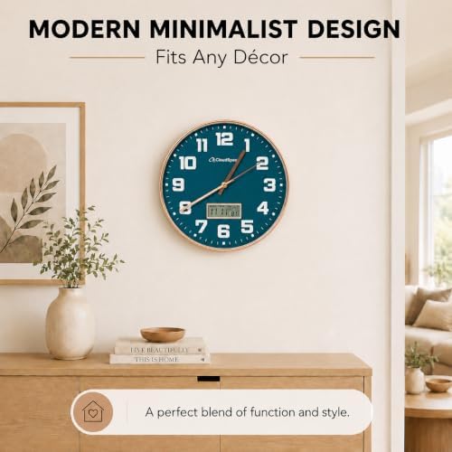 Cloud Space 12” Silent Wall Clock Battery Operated, Non Ticking Modern Wall - Image 7