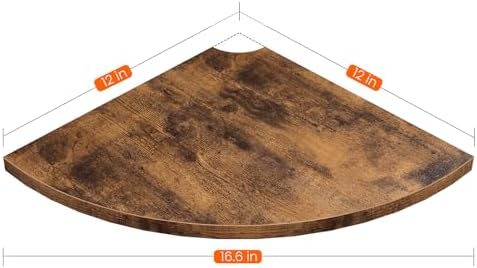 Homode Corner Wall Shelf, 12 Inch Wide Wooden Corner Floating Shelves - Image 3