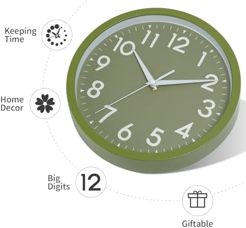DAXSMY 8 Inch Wall Clock, Battery Operated Silent Non Ticking - Image 6