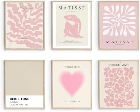 Habseligkeit Pink Matisse Wall Art Prints, Abstract Wall Art Exhibition Posters by Habseligkeit