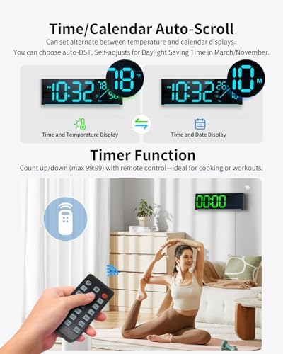Digital Wall Clock, Large Display Digital Clock - Image 5