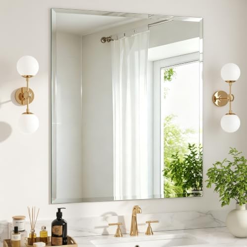 30" x 36" Beveled Edge Frameless Rectangle Mirror by GOAND