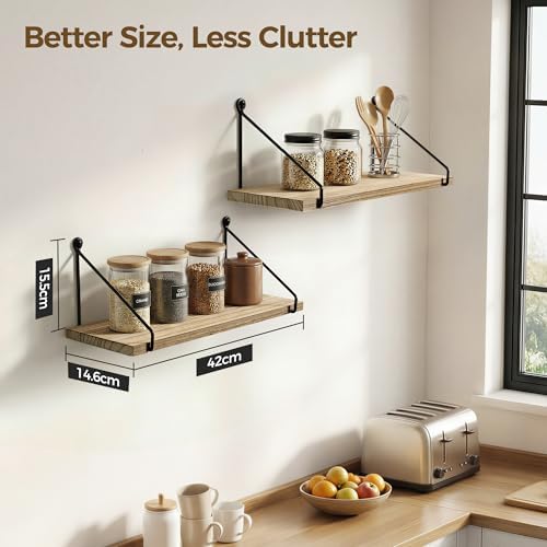 Afuly Rustic Floating Shelves for Wall, Wood Shelf - Image 3