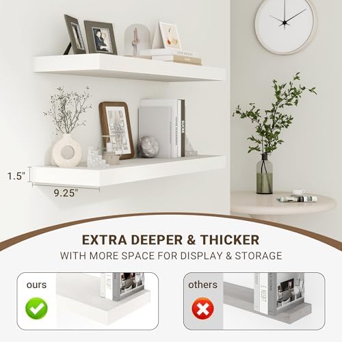 Acovy 48 Inch Floating Shelves, Wooden Shelves - Image 4