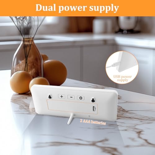 Silent Digital Wall Clock with Temperature Display, Versatile Two Power Mode - Image 5
