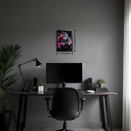Gamer Monkey Wall Art, Gorilla Playing Video Game - Image 3