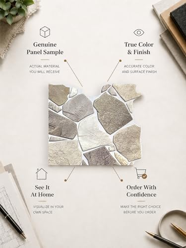 Sample for Display Purpose only. Retro-Art 3D Wall Panels, Wild Stone in Brown - Image 2