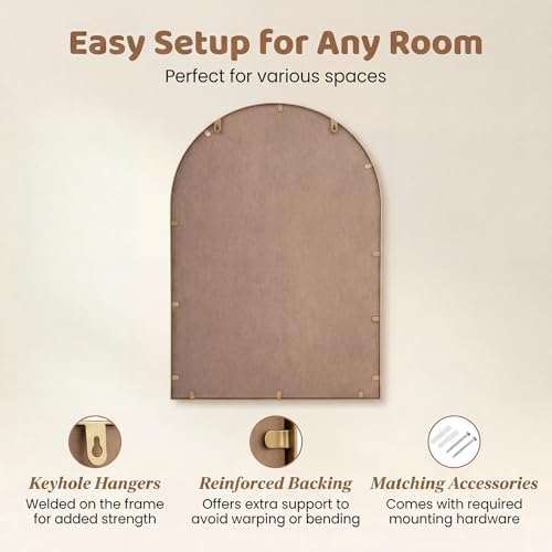 CHARMAID Gold Arched Wall Mirror - Image 4