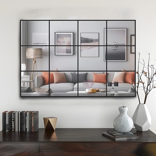 Antok Wall Mirror, Metal Framed Wall Mounted Mirror, Hanging or Leaning - Image 2