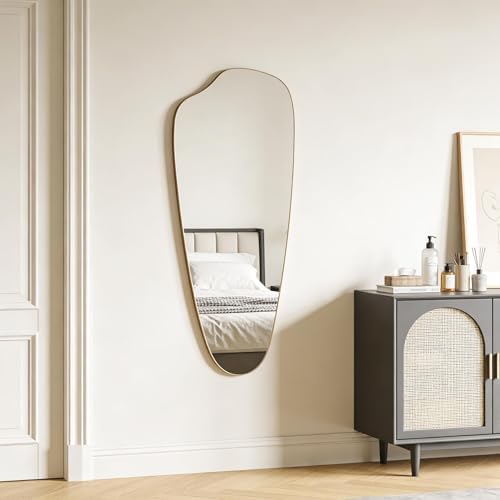 Irregular Asymmetrical Wall Mirror Full Length, 48x20 Inch Gold Mirror - Image 2
