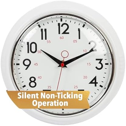 Kiera Grace Retro Wall Clock, Silent Non-Ticking Design, Battery Operated by KieraGrace