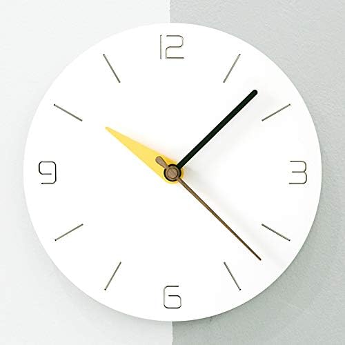 Stephanie Imports Modern Minimalist White & Spring Yellow Silent Wall Clock by StephanieImports