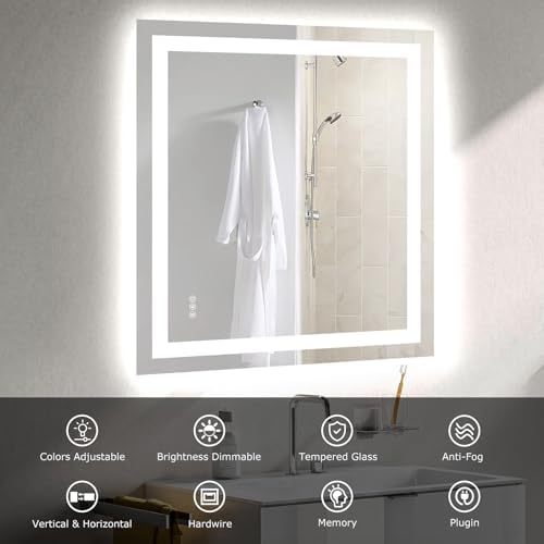 Hivone 36"X32" LED Bathroom Mirror - Image 3