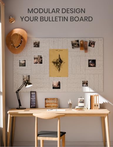 Fluxynara 36" x 24" Large Felt Bulletin Board，Minimalist Gray - Image 6