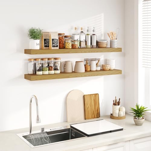 Fun Memories Floating Shelves for Wall, 48Inch Floating Shelves Set of 2 - Image 4