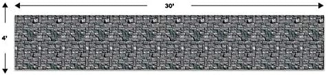 Beistle Brick Stone Wall Backdrop, 4’ x 30’ – Medieval Party Decorations - Image 2