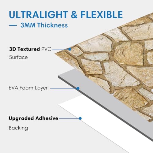 COMSTICKC 3D Faux Stone Wall Panels Peel and Stick - Image 4