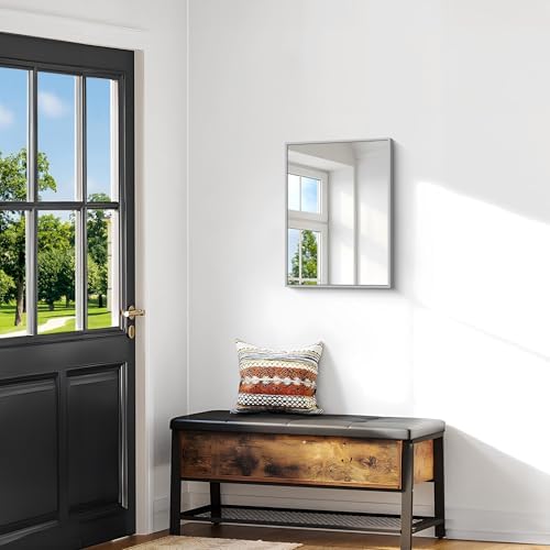 BONEWEI Silver Bathroom Mirror, 20x24 inch Wall Mirror - Image 4