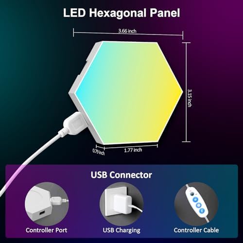 OJQ 20 Pack Hexagon Lights Wall RGB Panel - Image 6