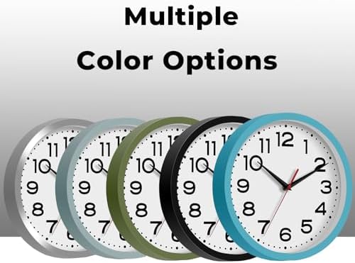 Roymnie 8 Inch Small Wall Clock, Battery Operated Silent Non Ticking Blue - Image 5
