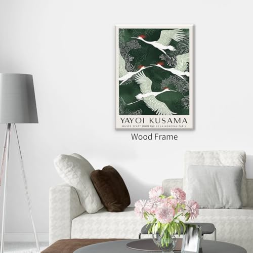 Framed Canvas Wall Art Japanese Flying Cranes Artwork 12x16in Vintage Bird - Image 7
