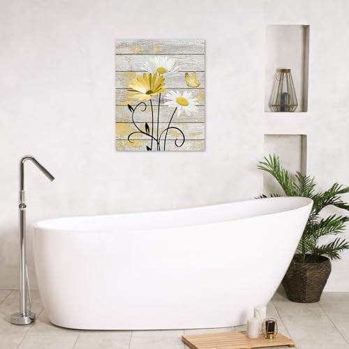HVEST Farmhouse Yellow Floral Wall Art - Image 2