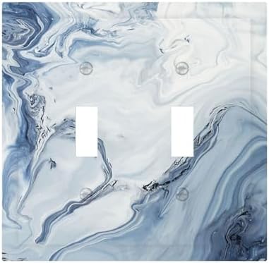 Decorative Switch Plates Blue Marble Pattern 2 Gang Double Toggle Wall Plate by Lightswitchcovers