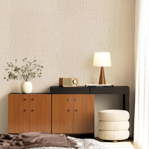 Beige Grasscloth Peel and Stick Wallpaper Textured 15.7in x 78.7in - Image 6
