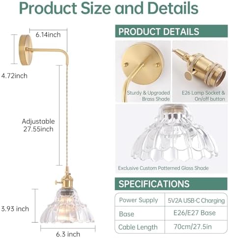 Shenmoyl Battery Operated Wall Sconce Wall Lamp - Image 3