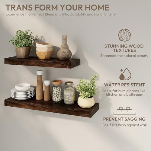 Marsmiles 40in Solid Wood Floating Shelves - Image 5
