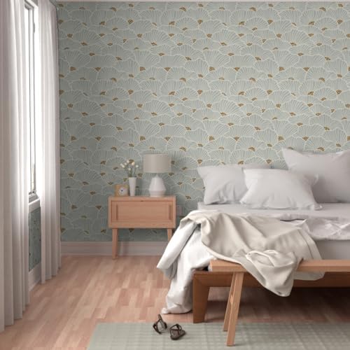 Spoonflower Neutral Flowers Peel and Stick Removable Wallpaper - Image 5