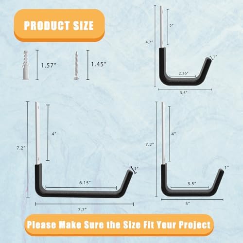 Heavy Duty Utility Hooks for Garage Storage Utility Hooks Wall Mount, Garage - Image 2