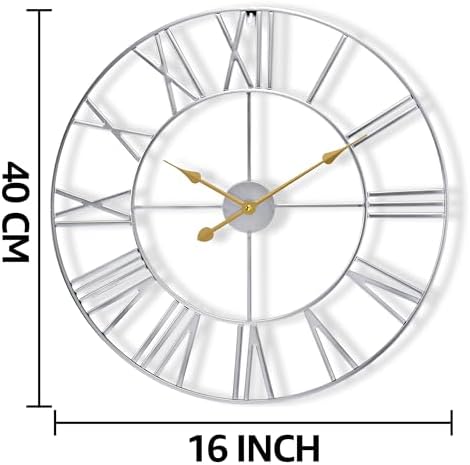 Sorbus Big Wall Clock, Roman Numeral Decor, Battery Operated - Image 2