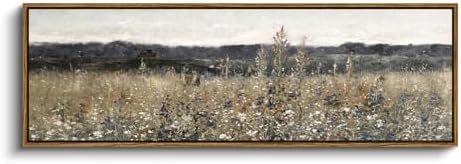 InSimSea Extra Large Framed Wall Art, Flower Meadow Landscape Print by InSimSeaArt