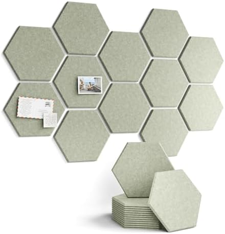 Fluxynara 12-Pack Hexagon Felt Bulletin Board Tiles by FLUXYNARA