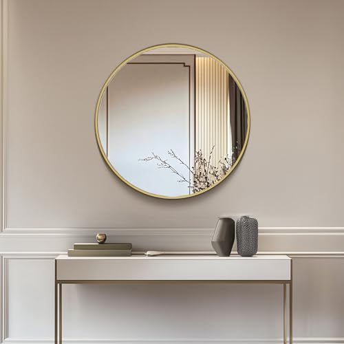 NEWBULIG 20.5Inch Round Bathroom Wall Mirror, Vanity Mirrors by NEWBULIG