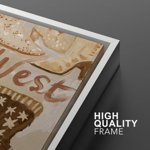 MUDECOR Framed Canvas Print Wall Art Set Western Boots Hats - Image 6
