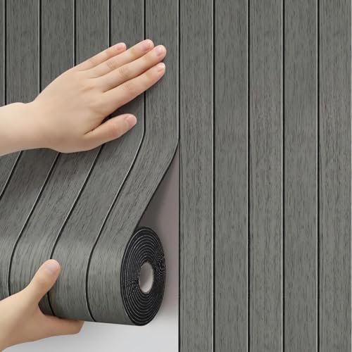 Thick Wood Slat Wall Panels, Modern 3D Peel and Stick, 15.75"x118" by Unknown